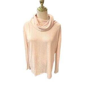 Gap Factory Womens Cowl Neck Long Sleeve Top Peach Pink M Soft NWT minimalist